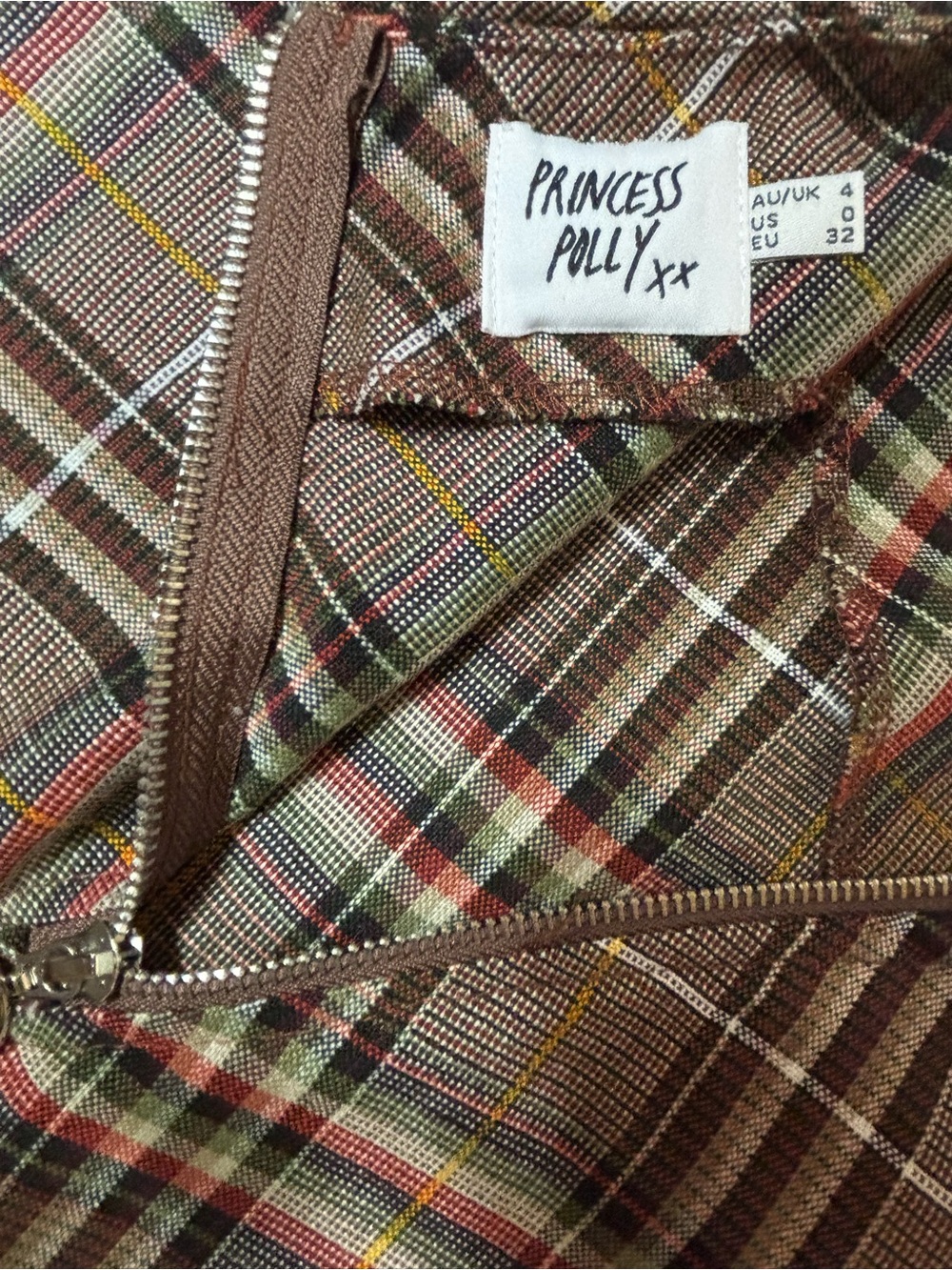 Princess Polly plaid skirt